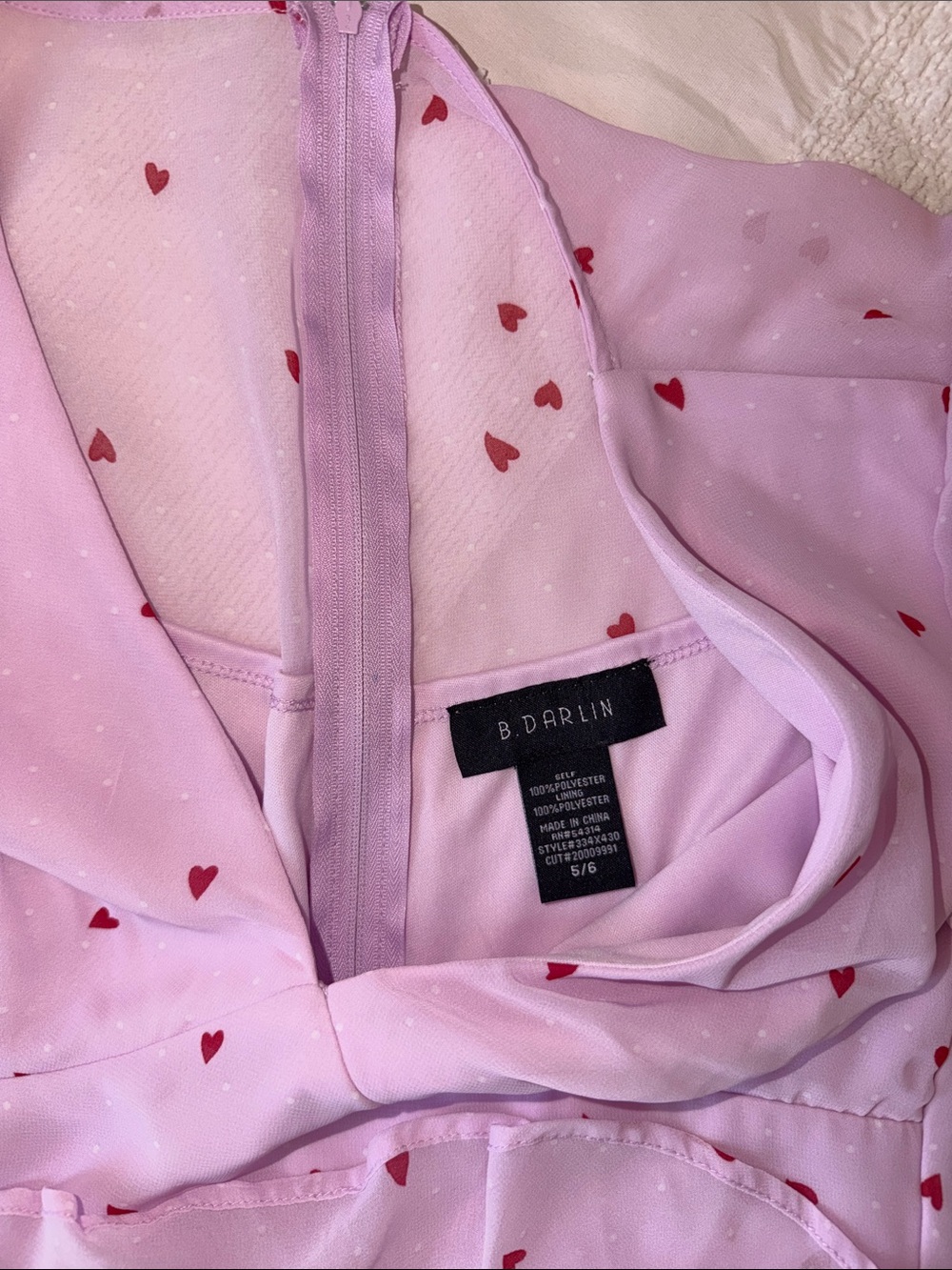 Pink Heart Print Ruffle Dress - Picture 2 of 5